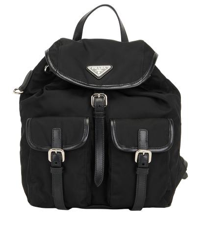 Small Tessuto Backpack, &pound;750, Handbags, Black, Nylon, Front view